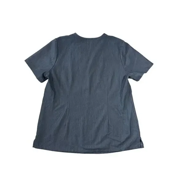 Figs Catarina One-Pocket Scrub Top HEATHERED DENIM XL - Picture 10 of 10